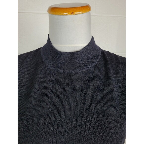 Vtg St. John‎ Basics Black Sleeveless Mock Neck Knit Top USA Medium - Picture 6 of 8
